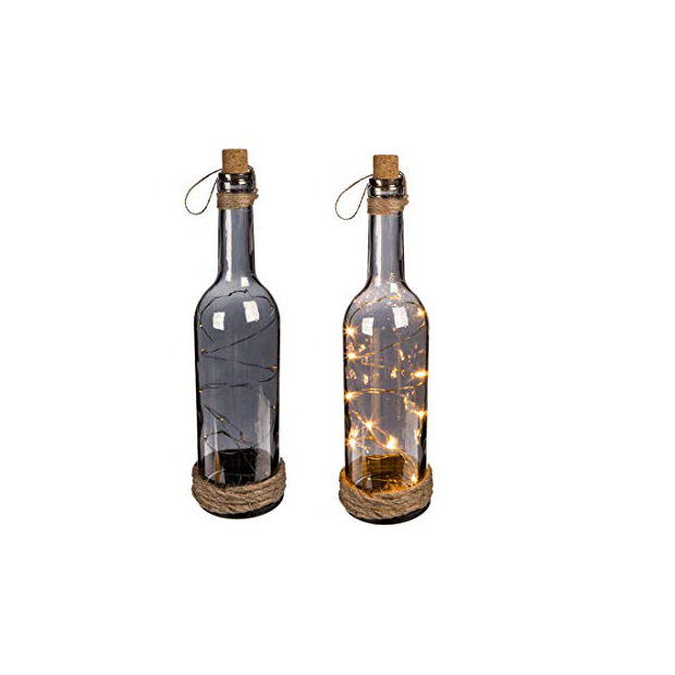Lámparas con botellas de cristal