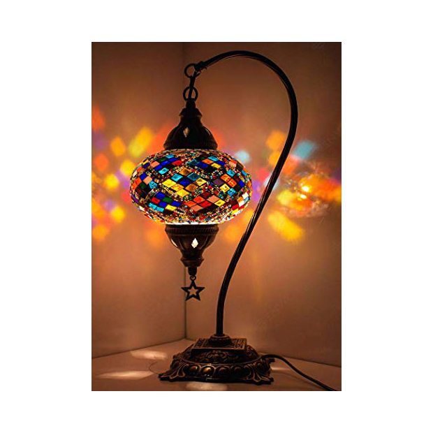 Lámparas de mesa de cristal de colores
