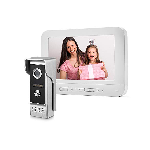LIBO Video Portero 2 Monitores Videoportero IP 7 Pulgadas con Camara Visores Nocturnos Infrarrojos 700 TVL Seguridad Entrada para múltiples Apartamentos/familias 